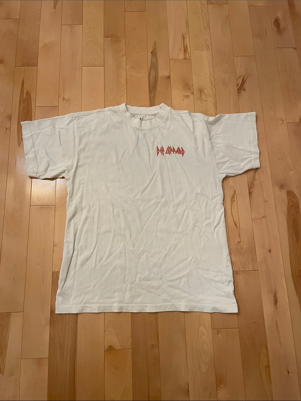 Men's White Short-Sleeve Tee with Red Chest Graphic